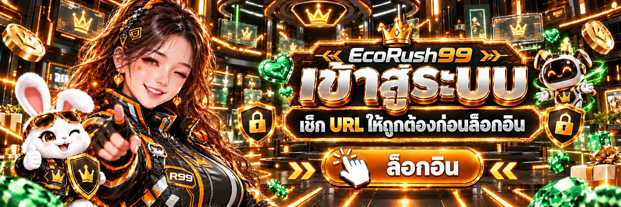 EcoRush99 ทางเข้าและคำเตือนให้ตรวจ URL ก่อนล็อกอิน